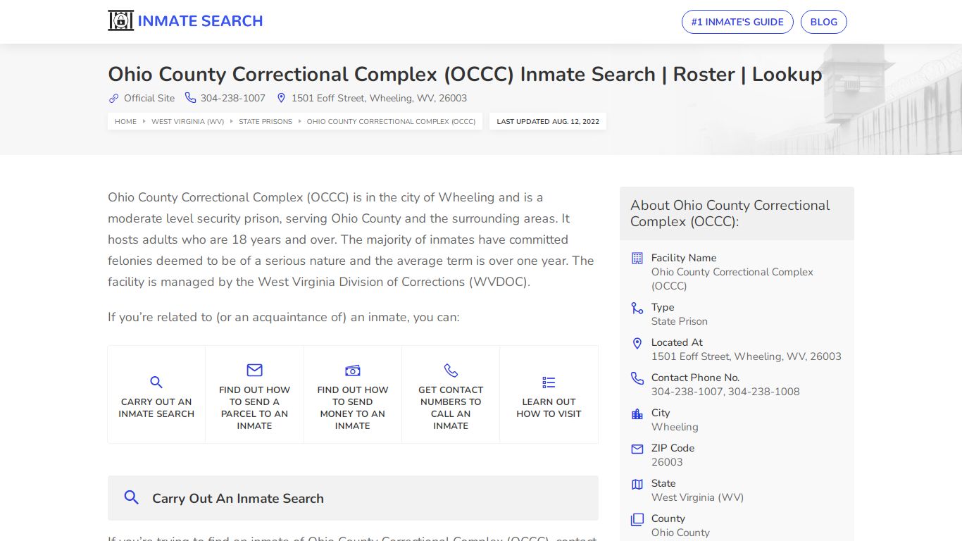 Ohio County Correctional Complex (OCCC) Inmate Search ...